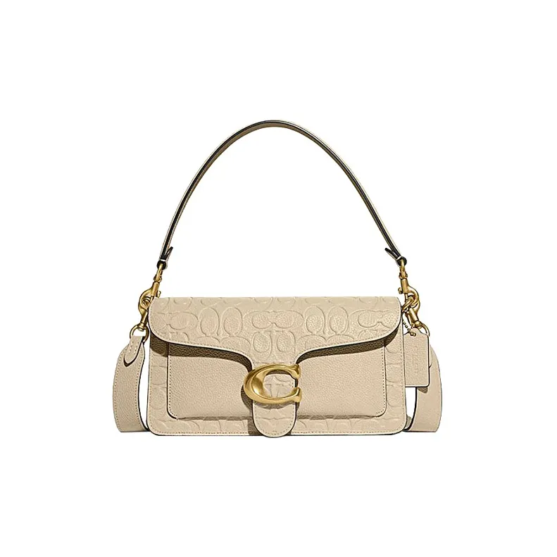 COACH Tabby Cow Leather Handbag Shoulder Bag Crossbody Bag Medium Size Women's Ivory White