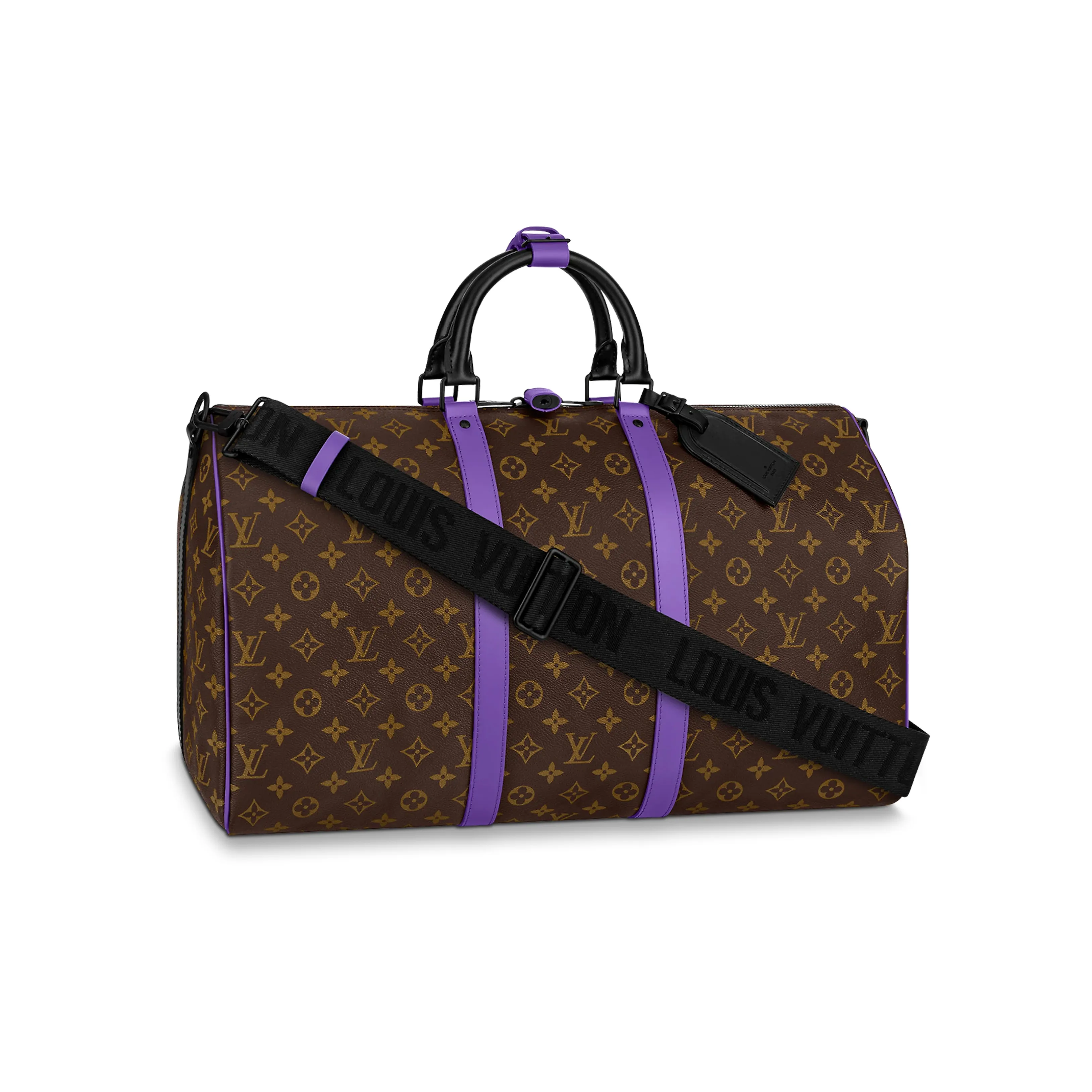 LOUIS VUITTON Keepall Bandouliere 50 Monogram Macassar Brown/Purple