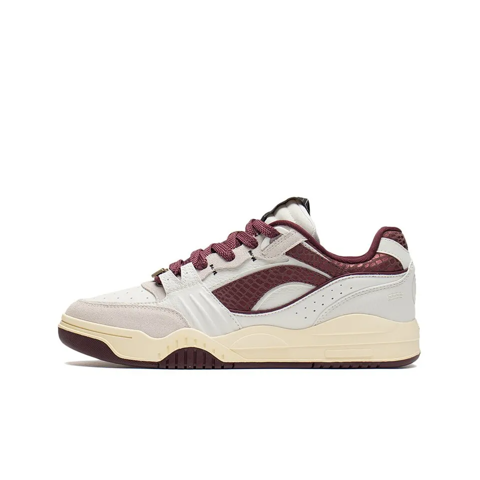 LiNing Slip Resistant, Abrasion Resistant, Lightweight Low Top Skateboard Shoes Men's Truffle Red