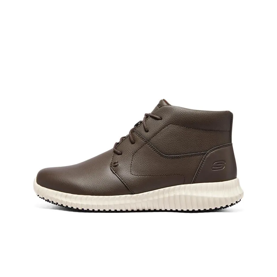 Skechers Work Relaxed Fit Cushioning, Slip Resistant, And Abrasion Resistant High Top Casual Shoes Men's Brown