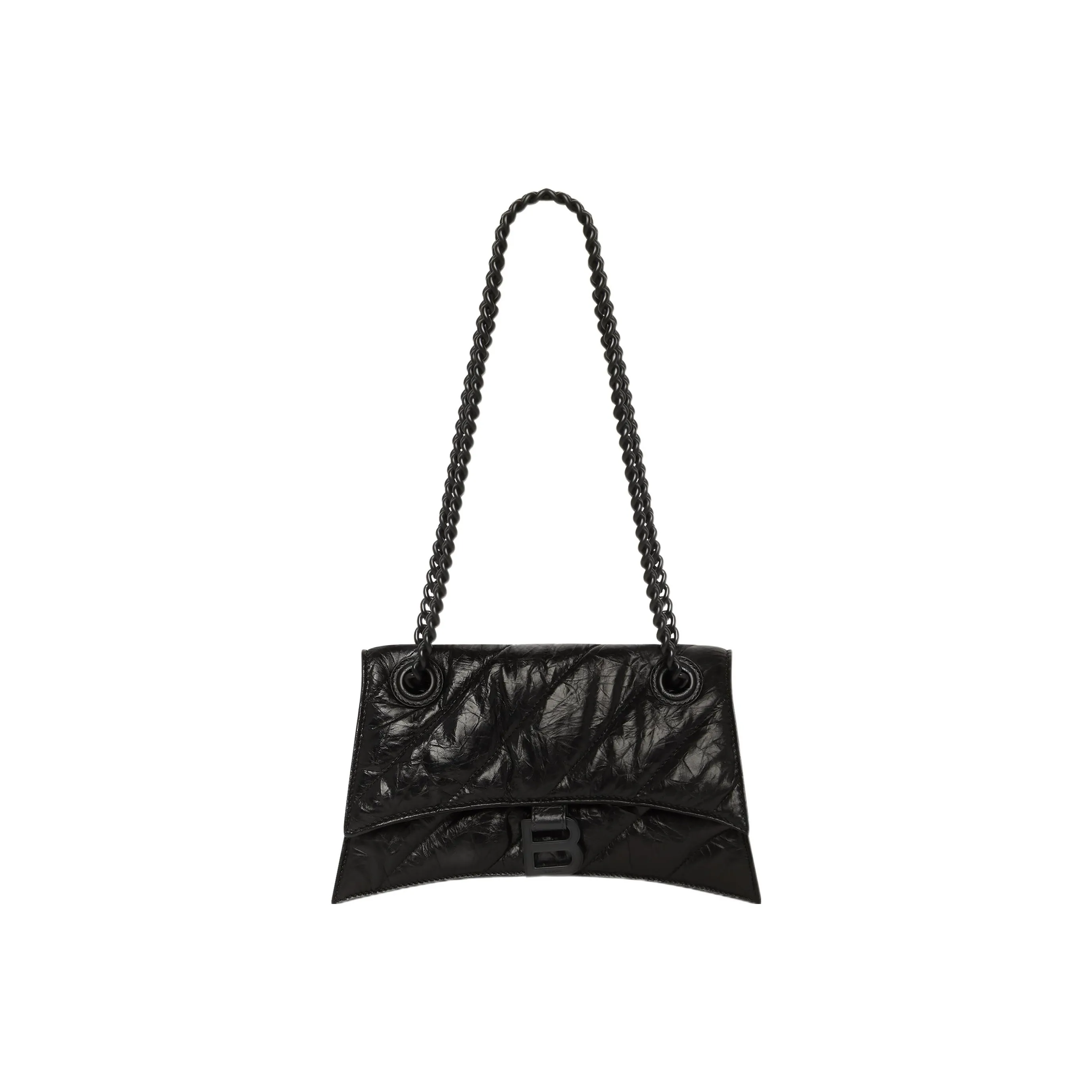 Balenciaga Crush Small Chain Quilted Bag Black