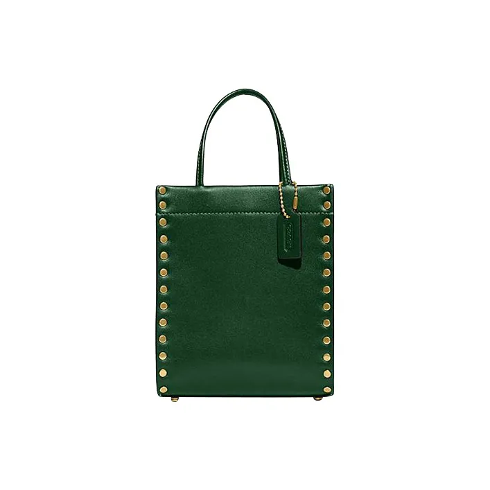 COACH Cashin Коровья кожа Тоут Сумка Сумка для покупок Сумка Сумка через плечо Сумка через плечо Мини Женская Зеленая