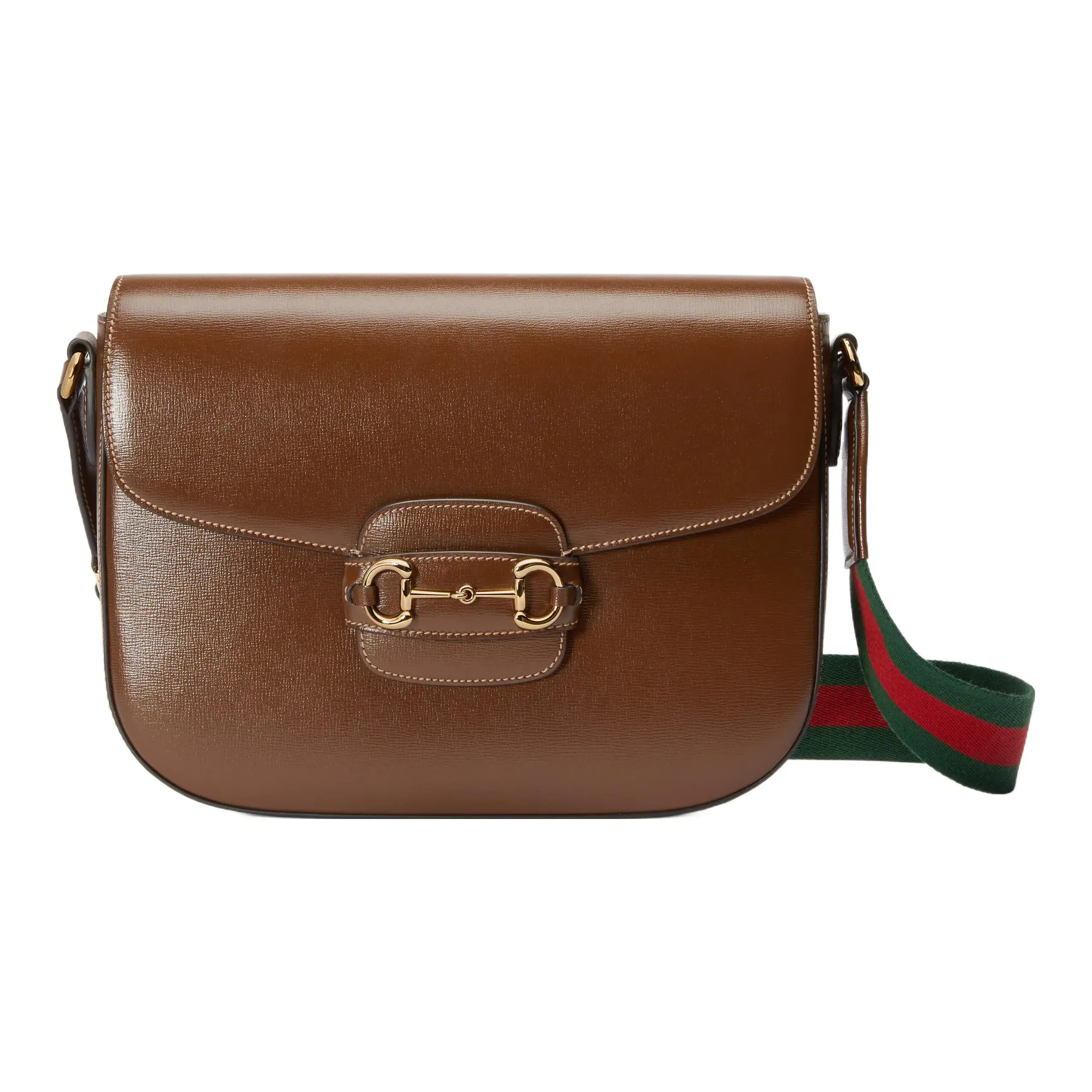 GUCCI Horsebit 1955 Leather Messenger Bag, Crossbody Bag, Shoulder Bag Men's Brown