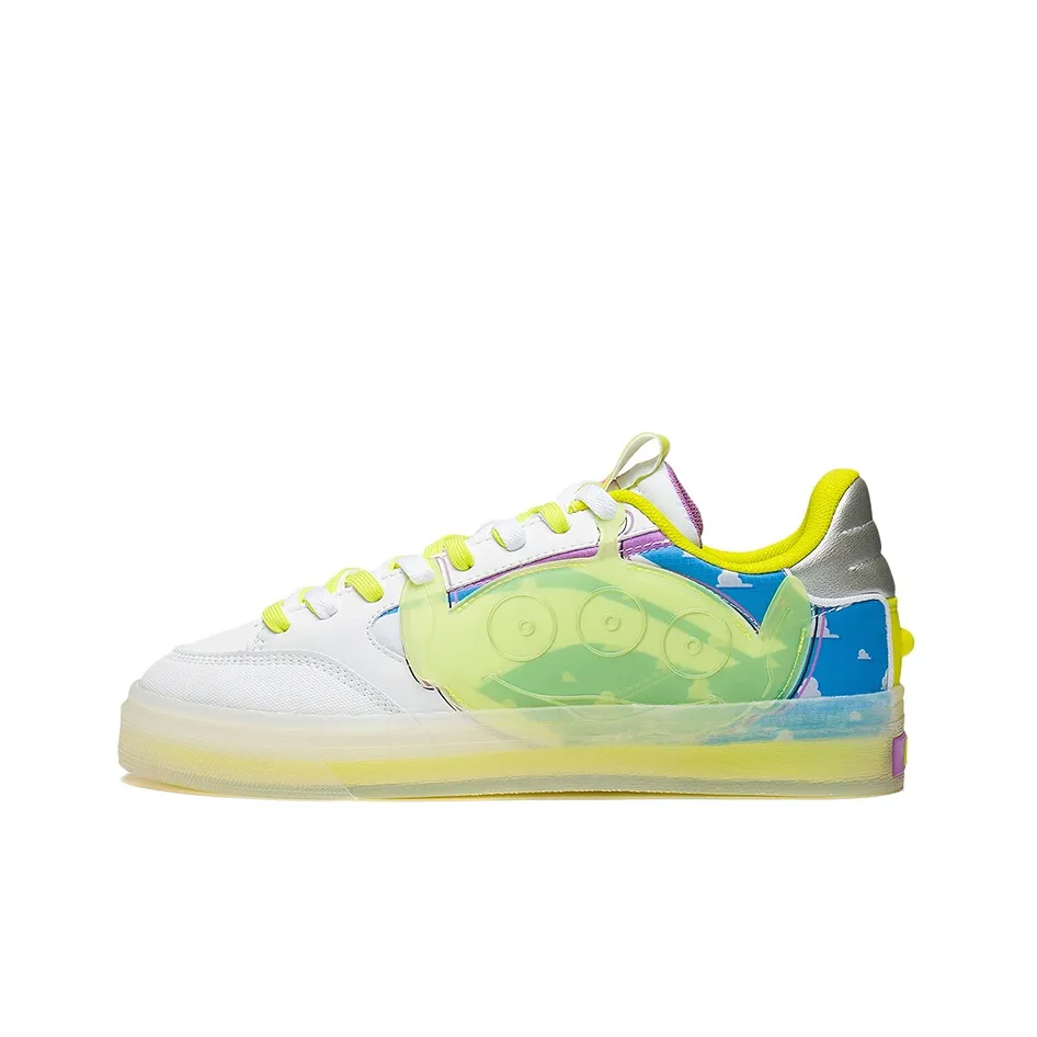 Disney x LiNing Wei Wu 180 180 Low Low Top Skateboard Shoes Men's White Yellow Three Eye Special Edition