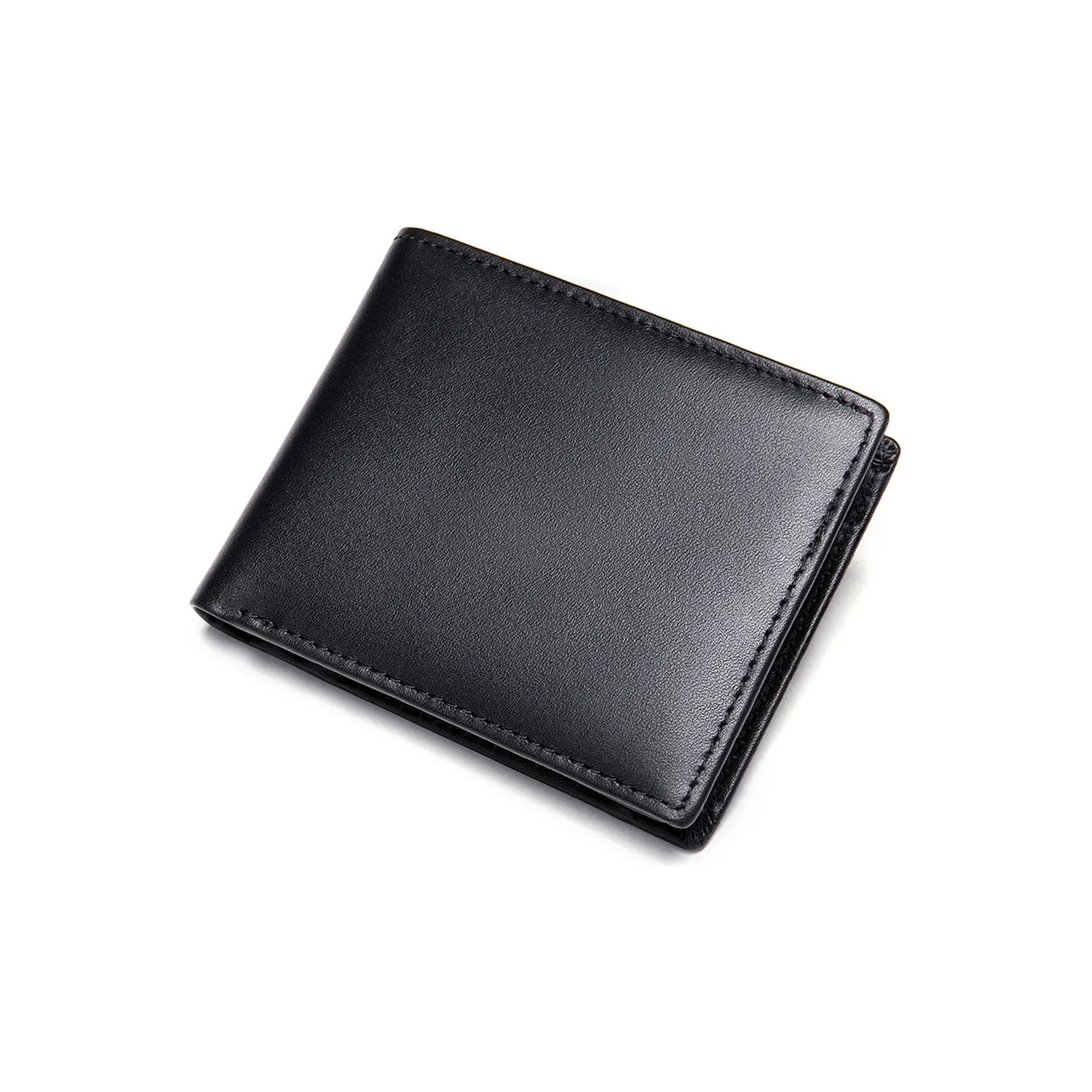 NOMK Кошелек из коровьей кожи обычный мужской черный кофейный