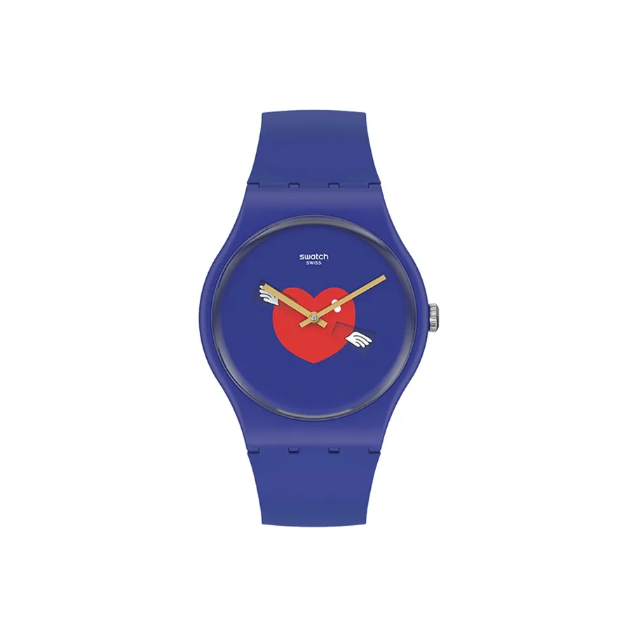 Swatch Quartz Механизм Мужские часы Циферблат 41 мм Синий Bio Based Материал Чехол часов Силиконовый ремешок