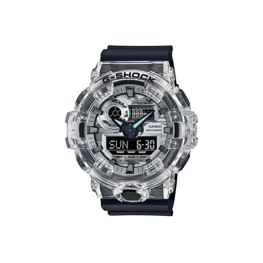 CASIO Liquid Crystal Analog Dual Display Series Кварцевый механизм Смольный ремешок Часы Унисекс Белый циферблат