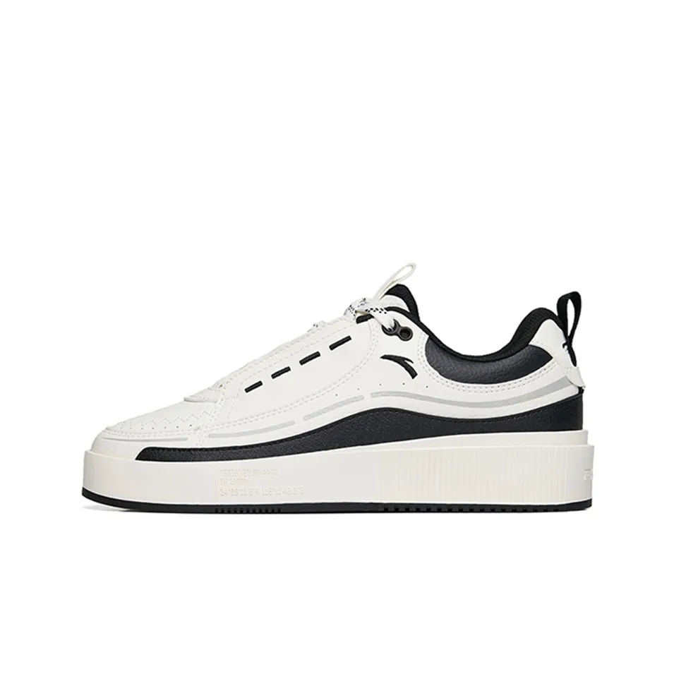 Anta Life Collection Lightweight And Wear resistant Low Top Skateboard Shoes Women's White Black Gray