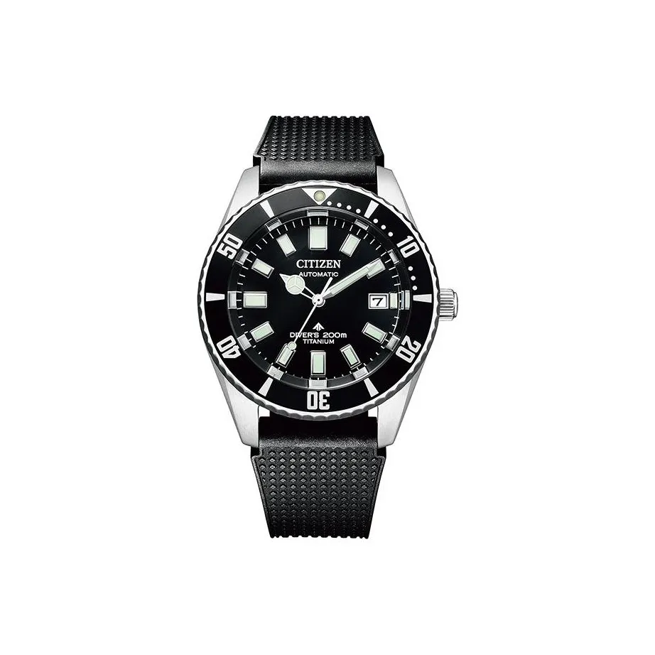 CITIZEN Automatic Mechanical Movement PU Strap Watch Men's Watches Black Dial NB6021 17E