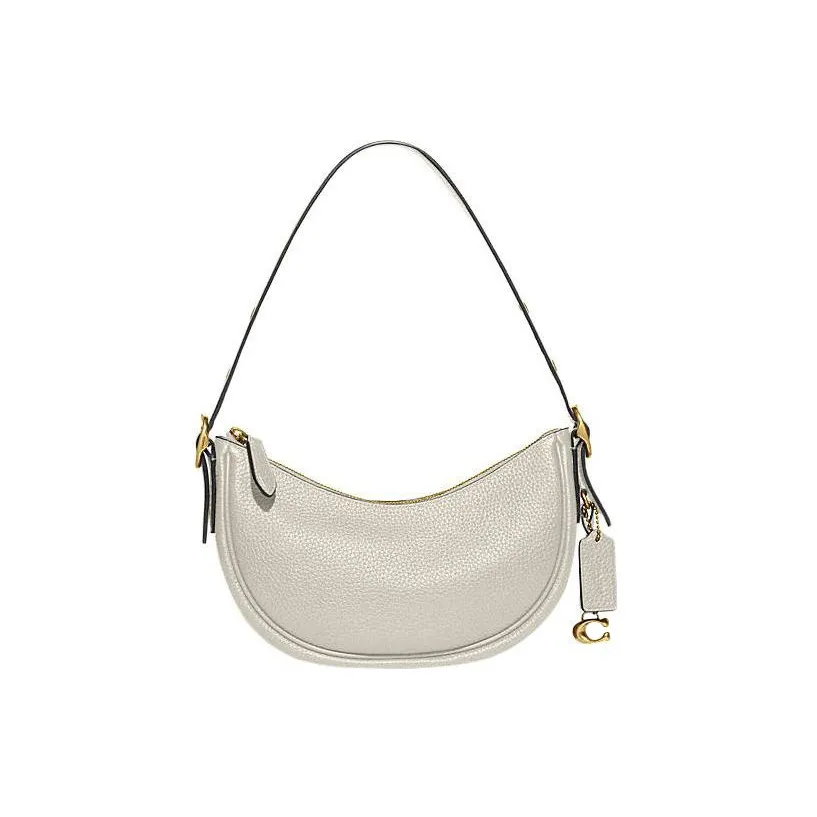 COACH Luna Cow Leather Handbag Shoulder Bag Women's Chalk White