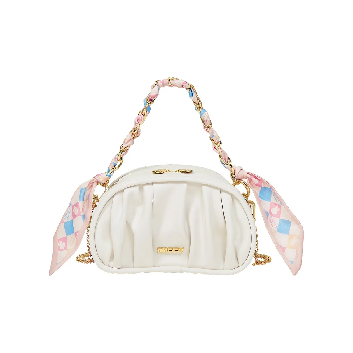 Miffy PU Bean Bag Chain Bag Handbag Shoulder Bag Crossbody Bag Women's Ecru/Green