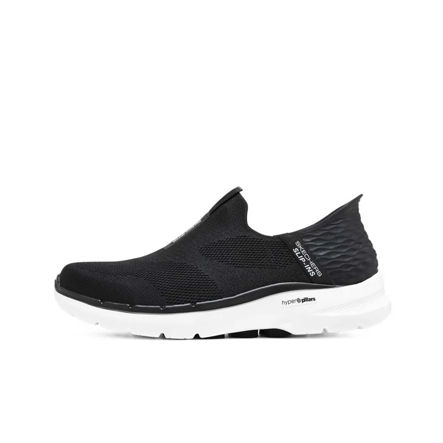Skechers Go Walk 6 Slip ins Низкий топ Повседневный Мужской Черный Белый