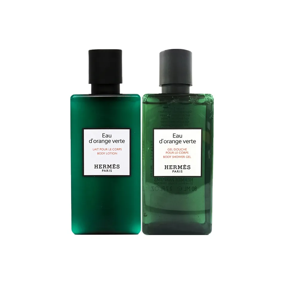 Оранжевый Hermes Зеленый Весна Наборы шампунь и кондиционер Hydrating Effect Гель для душа 80 мл + Лосьон для тела 80 мл