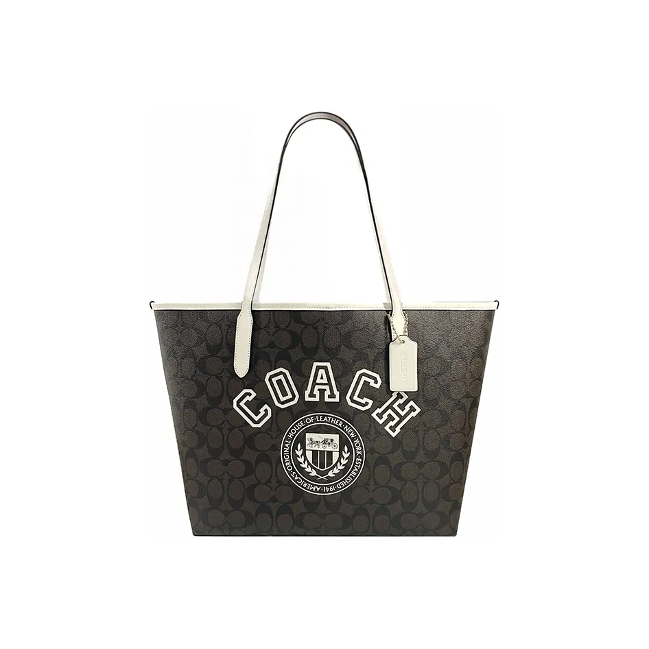 COACH City Leather Tote Bag, Shopping Bag, Shoulder Bag, Handbag Tubas Women's