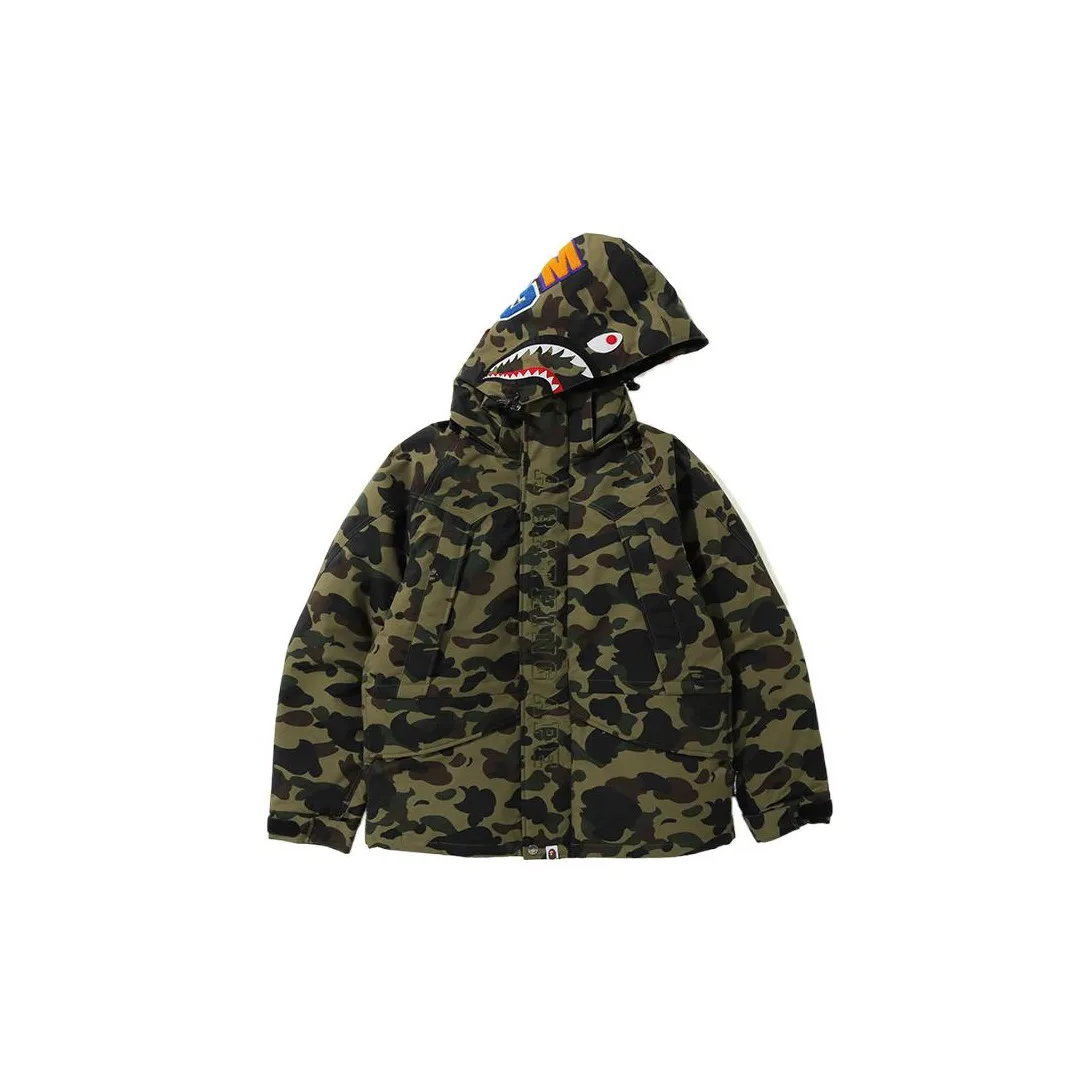 A BATHING APE 1st Camo Shark Snowboard Down Jacket