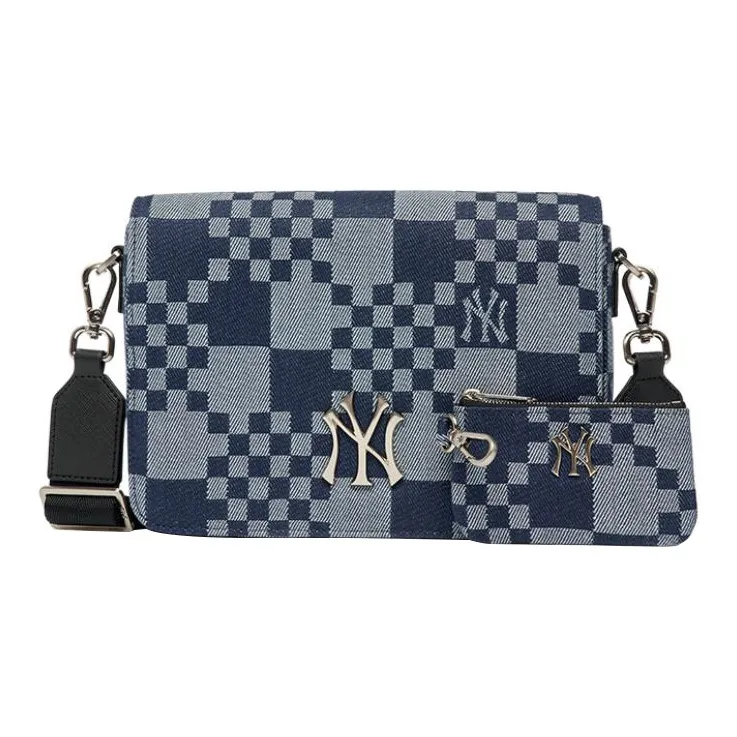 MLB Cotton Combo Bag Shoulder Bag Crossbody Bag Regular Unisex Dark Marine Blue Gray