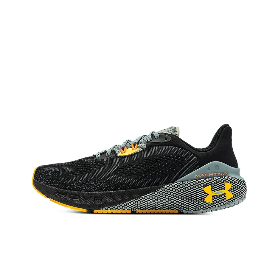 Under Armour HOVR Machina 3 Амортизация Низкий Топ Беговые кроссовки Мужской Черный Желтый Азиатская Версия