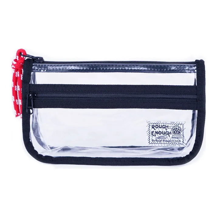 Rough Enough PVC Pen Pouch, Storage Bag, Makeup Bag, Organizing Bag, Toiletry Bag Regular Unisex Black Frame