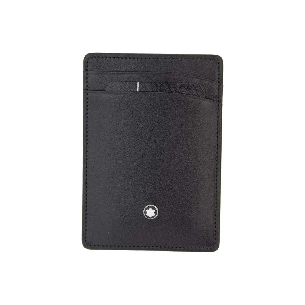 MONTBLANC Блестящая коровья кожа держатель для карт мужской черный
