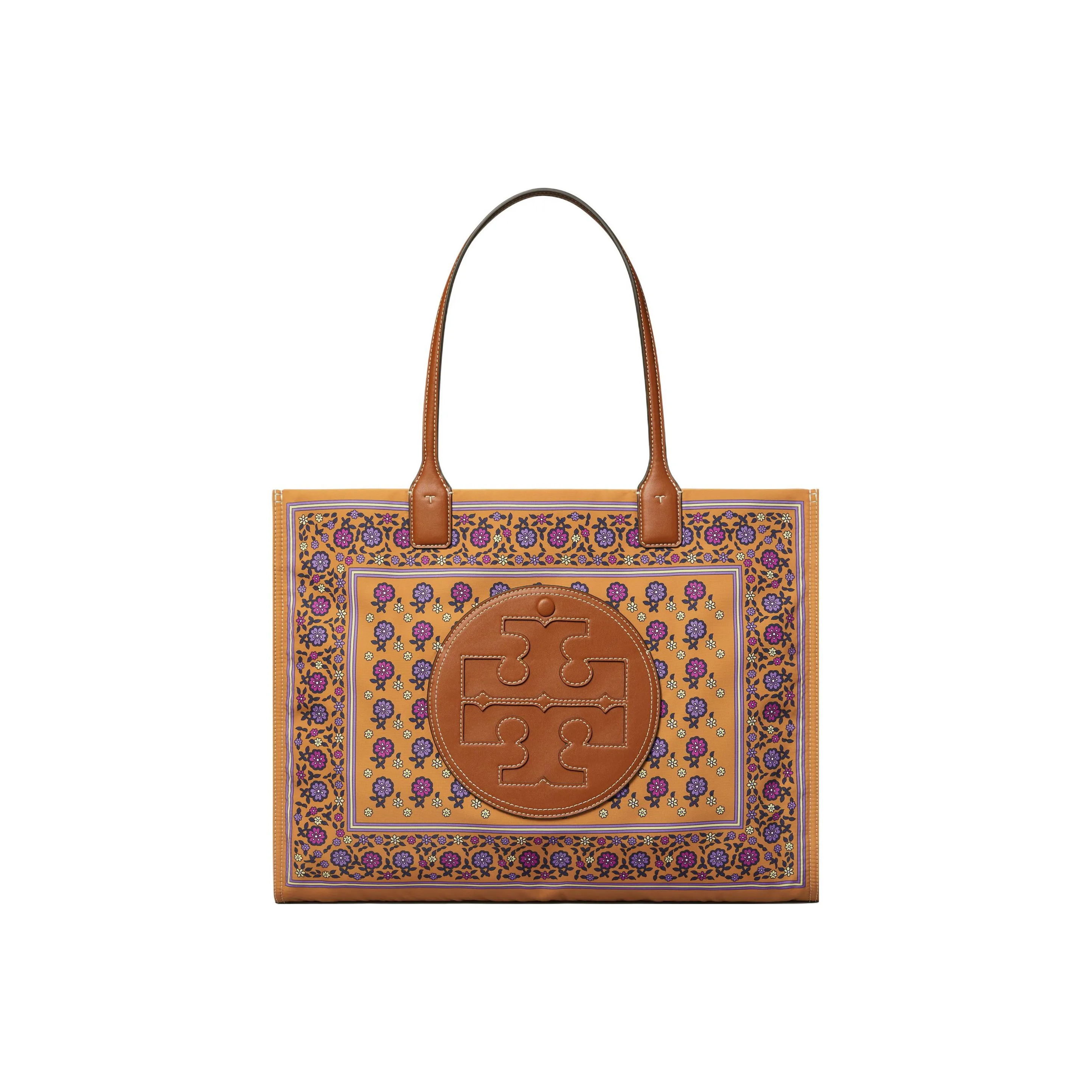 TORY BURCH Ella Искусственная кожа с полиэстером Тоут Сумка Сумка для покупок Сумка Сумка через плечо Женская Коричневая Daisy