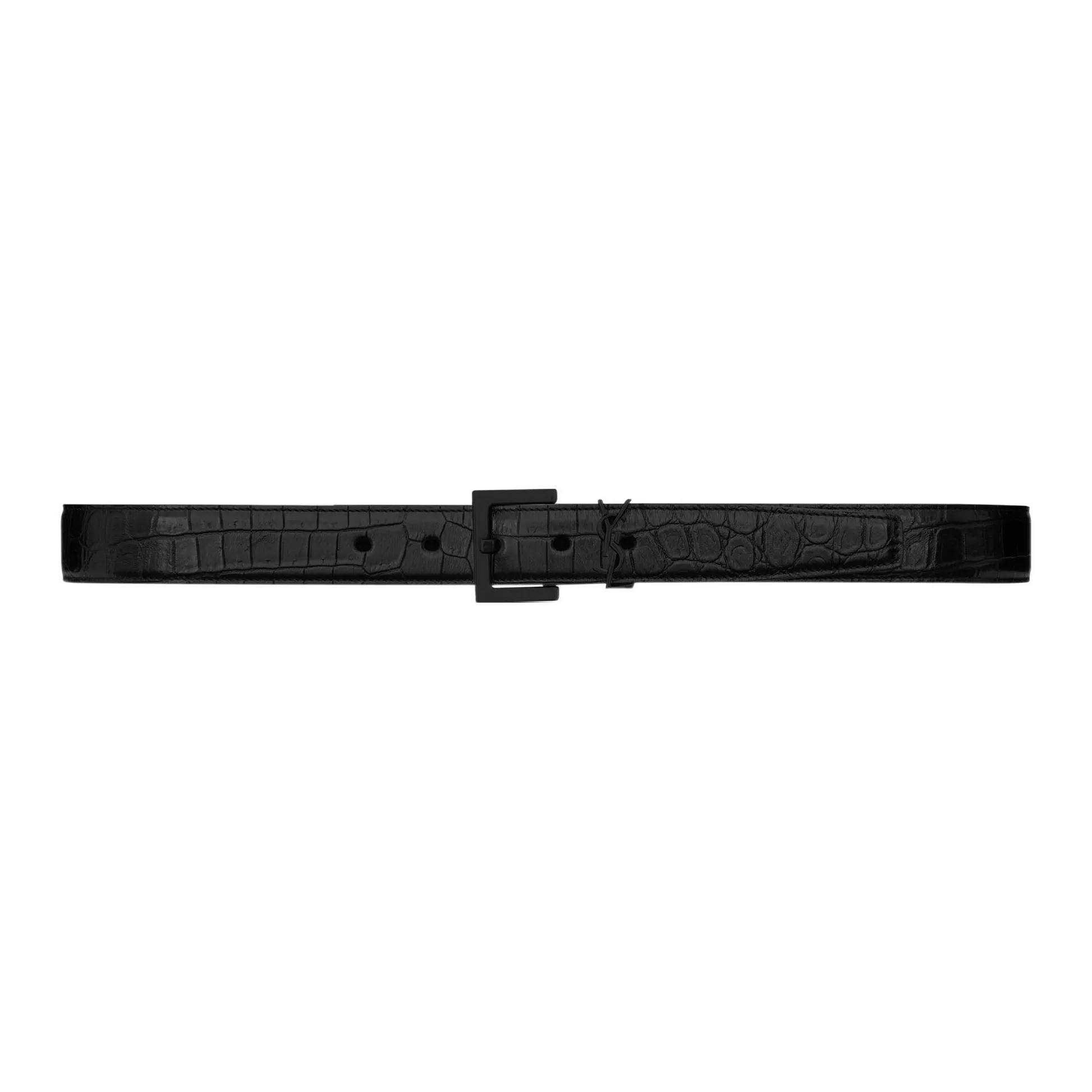 SAINT LAURENT Monogram Logo Plaque Belt