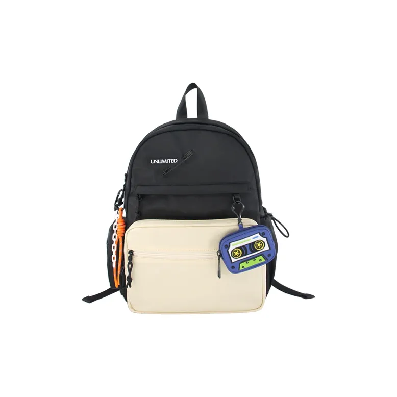 FLOWER PRINCESS Nylon Backpack Regular Unisex Classic Black/Vintage Green