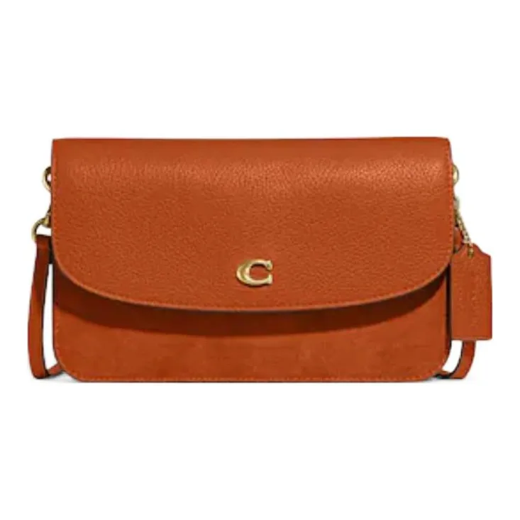 COACH Hayden Polished Grain Leather With Suede Shoulder Bag, Crossbody Bag Women's Canyon Red