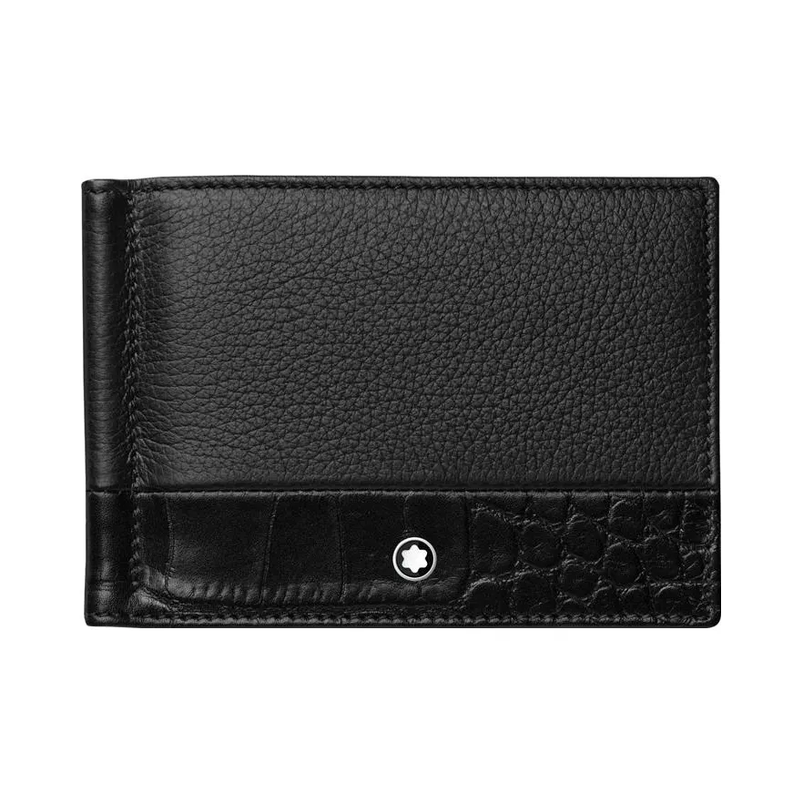 MONTBLANC Meisterstuck Кошелек из коровьей кожи держатель для карт Мужской Черный