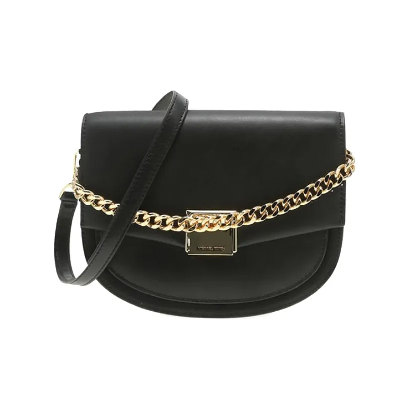 MICHAEL KORS Lita Коровья кожа Седло Сумка Сумка через плечо Женская Черная