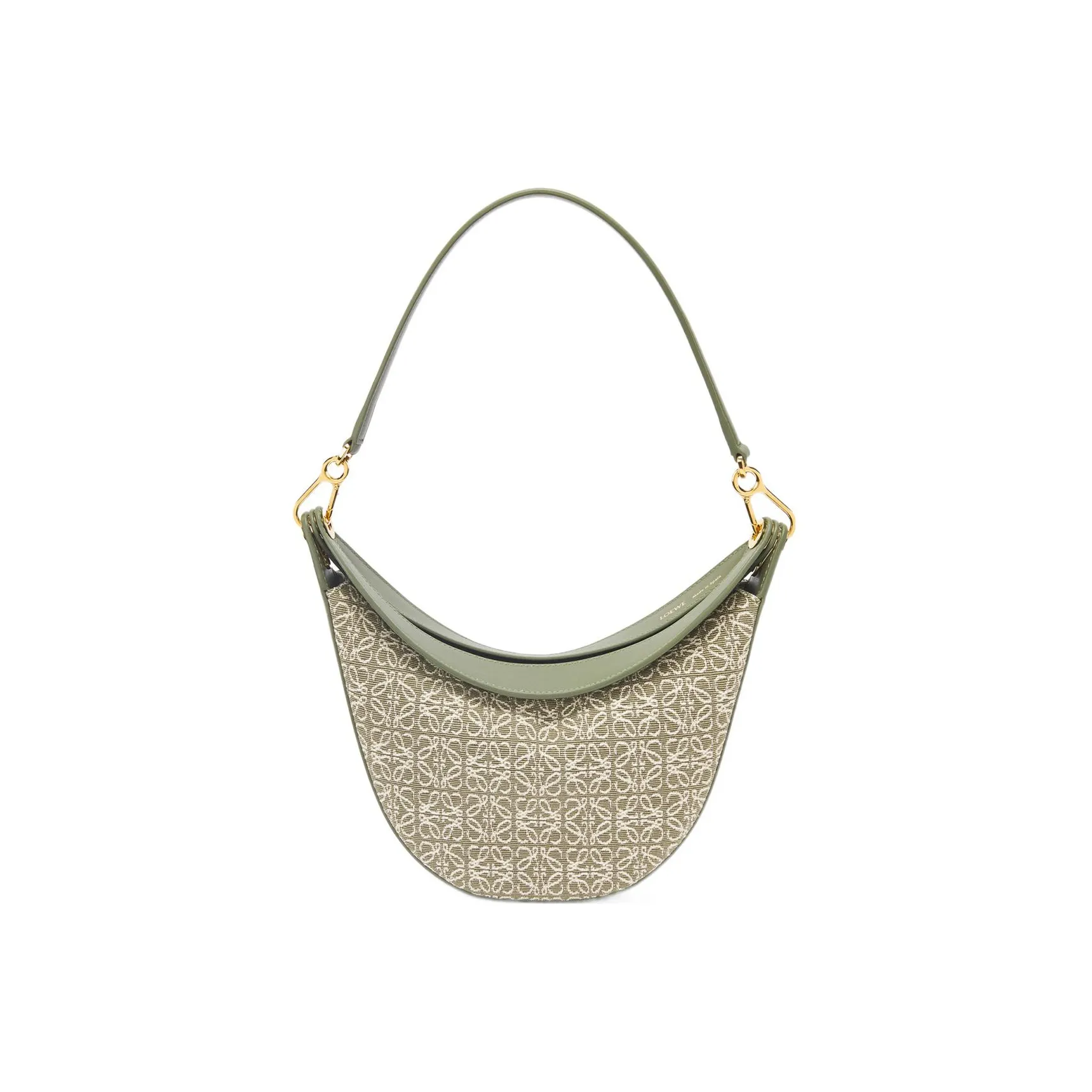 LOEWE Luna Jacquard Cow Leather Hobo Bag Shoulder Bag Women's Green/Avocado Green