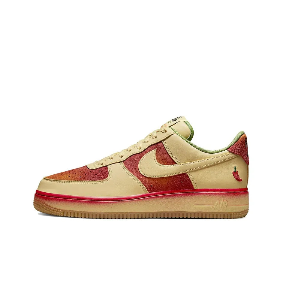 Nike Air FORCE 1 Chili Pepper Красный Chili Pepper Low Топ Кроссовки для скейтбординга Унисекс Грязно-оранжевый
