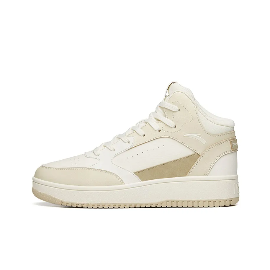 ANTA Устойчивость к истиранию Высокие кеды для скейтбординга Мужские Светло-бежевый Белый