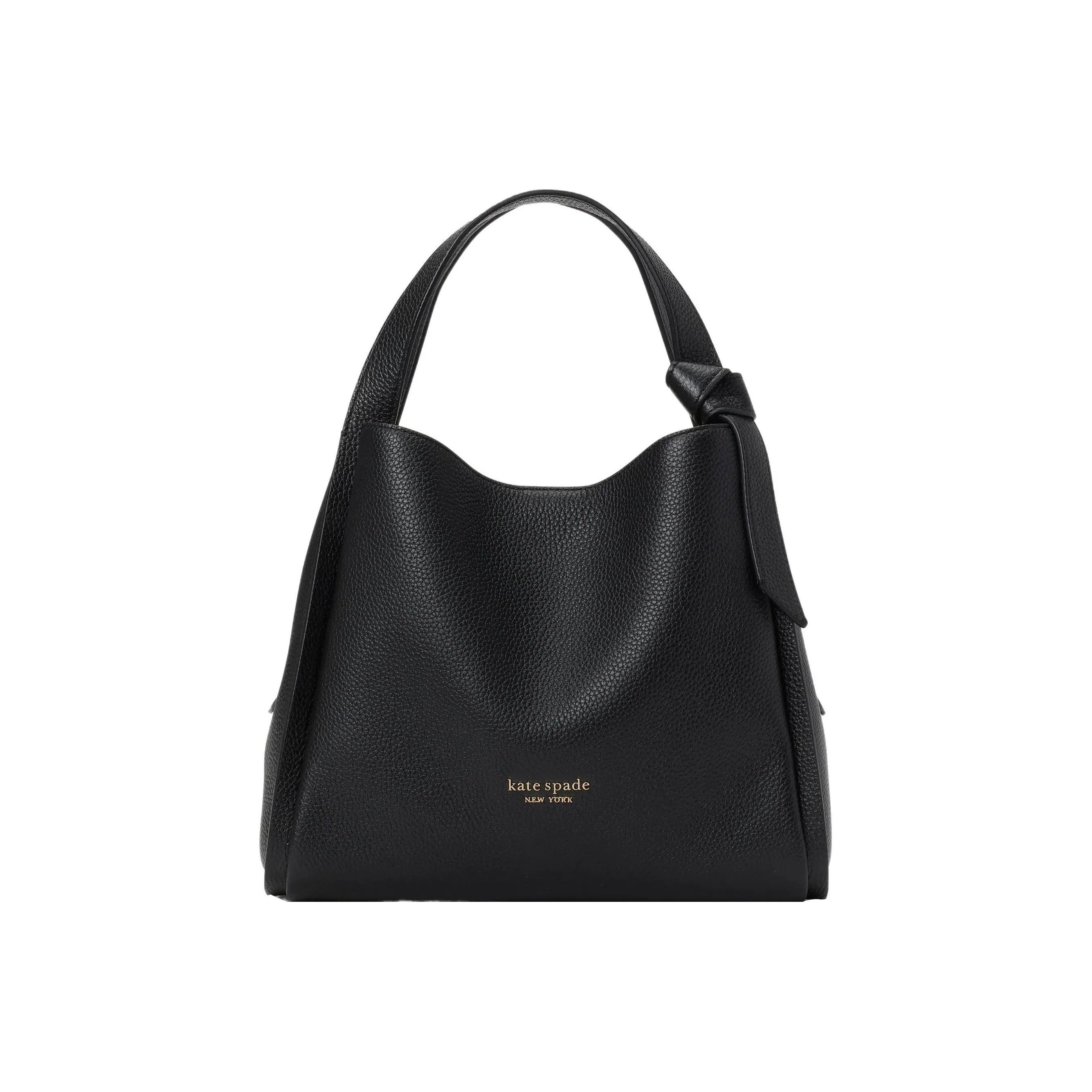 Kate Spade Knott Pebble Текстурированная кожа Сумка через плечо Сумка среднего размера Женская Черная