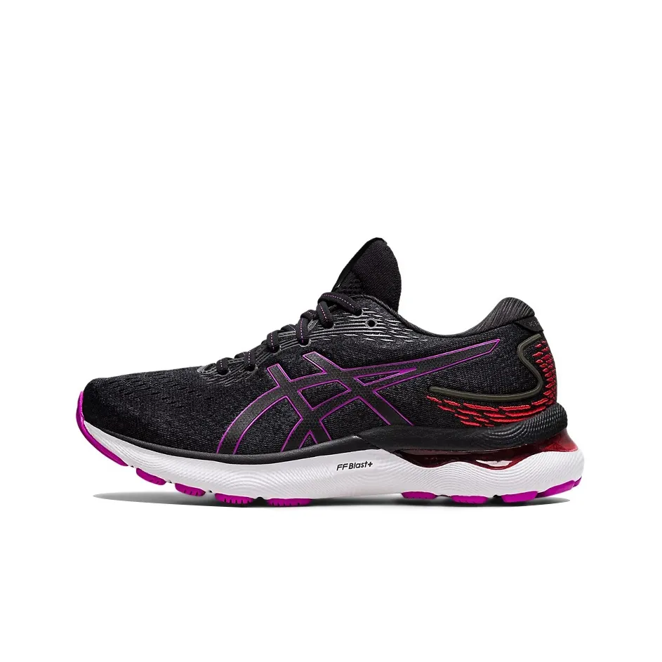 Asics Gel Nimbus 24 Амортизация Низкий Топ Повседневные Беговые Кроссовки Женские Черный Фиолетовый