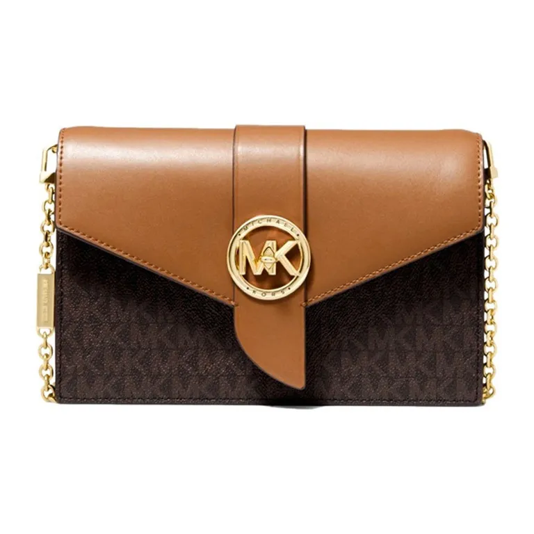 MICHAEL KORS Charm PVC With Leather Chain Bag, Shoulder Bag, Crossbody Bag Medium Size Women's