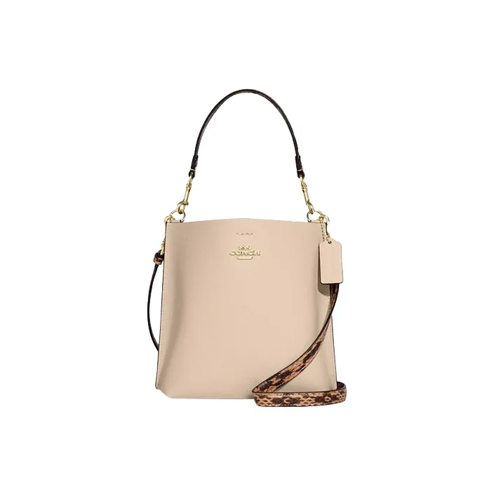 COACH Mollie Коровья кожа Ведрообразная сумка Сумка через плечо Маленькая сумка Женская цвет Слоновая кость