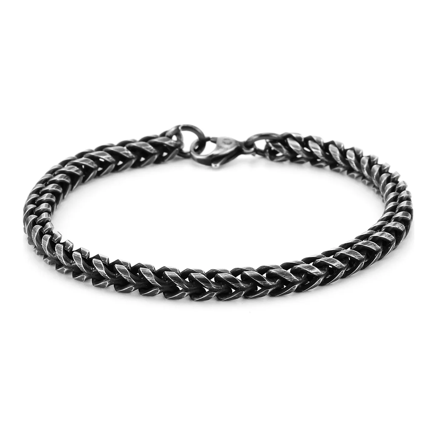 GENANX Титановая сталь Браслеты Винтажный черный Унисекс
