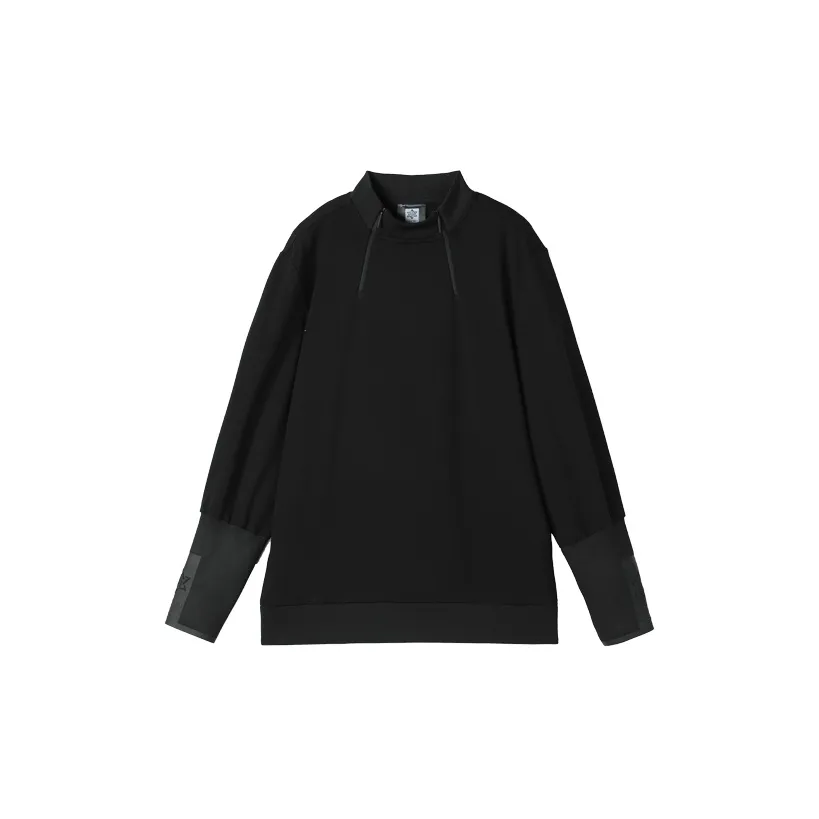 NORVINCY Double Zip Closure Semi Open Front Solid Color Sweatshirt Unisex