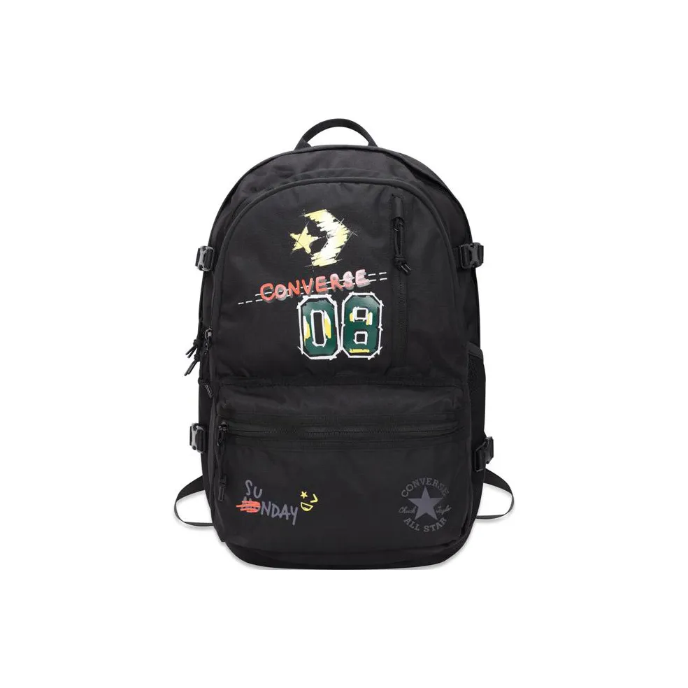 Converse Straight Edge Polyester Backpack Regular Unisex Black