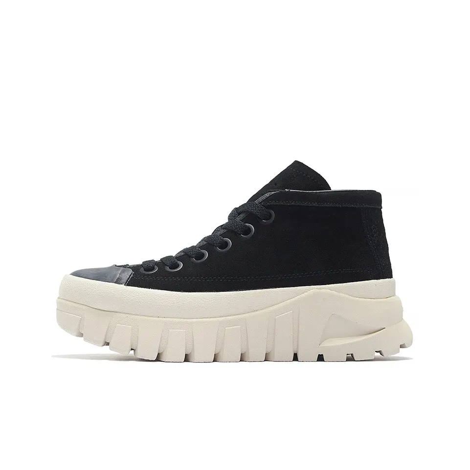 LiNing LEATHER BOOT Cushioned Slip Resistant Abrasion Resistant High Top Casual Shoes Men's Black
