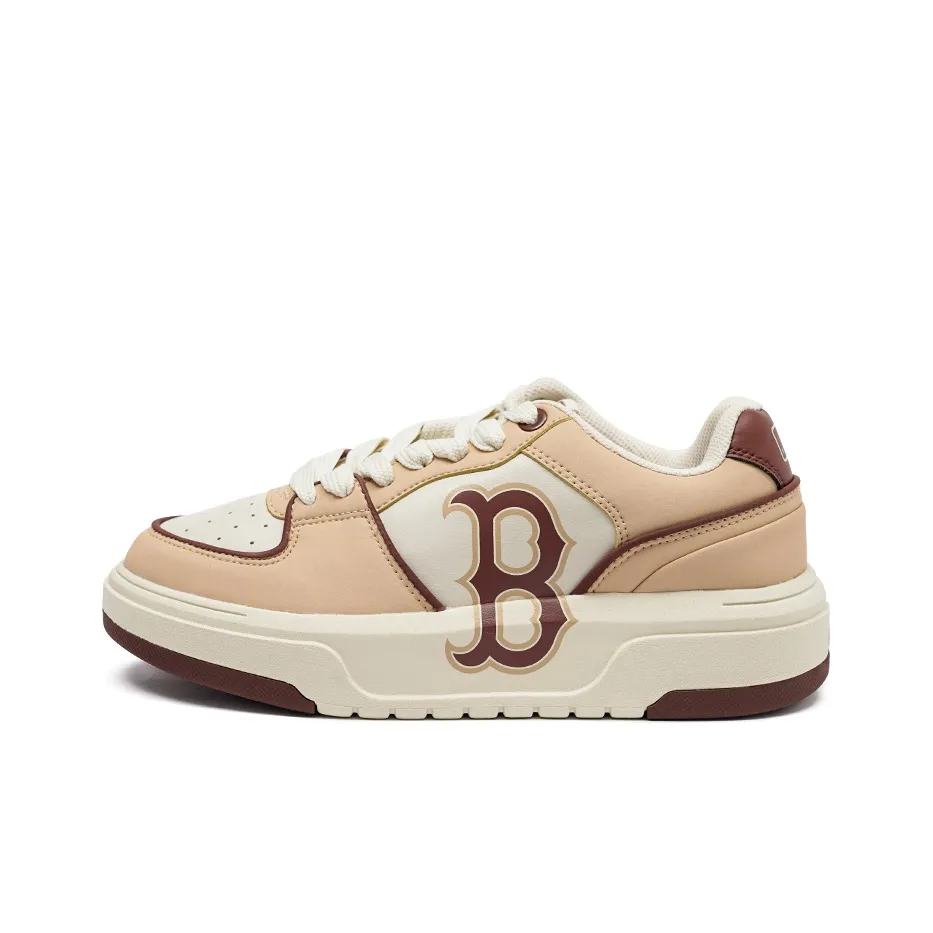 MLB Chunky Liner Anti Slip And Wear Resistant Height Increasing Low Top Skateboard Shoes Unisex Beige Yellow