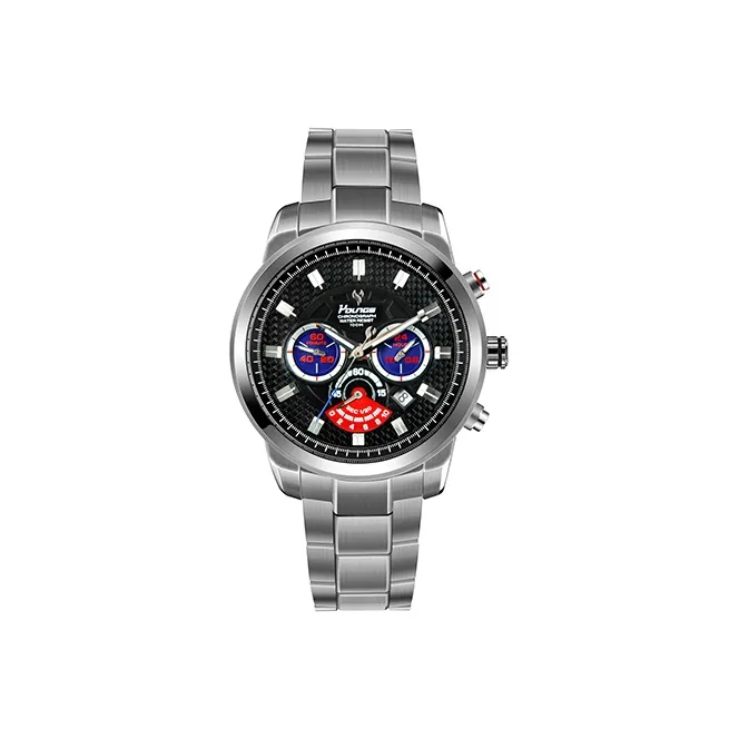 YOUNG STERNA Кварцевый механизм Часы Мужские Черный циферблат GT1865