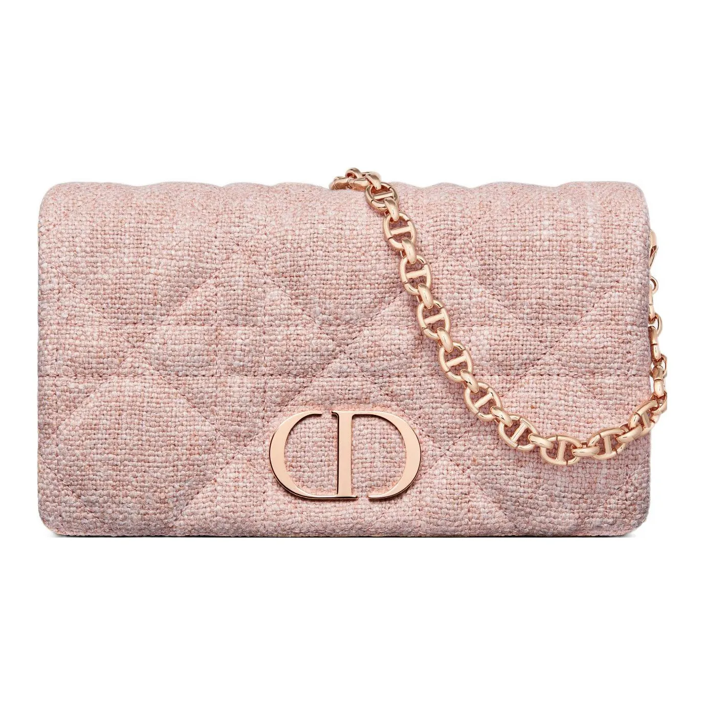 DIOR Caro Linen Fabric Handheld Shoulder Bag, Crossbody Bag Regular Women's Pink