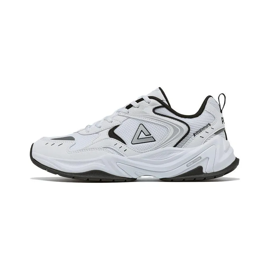 PEAK State Pole Source Back Casual Shoes Men's Low Top All White/Black