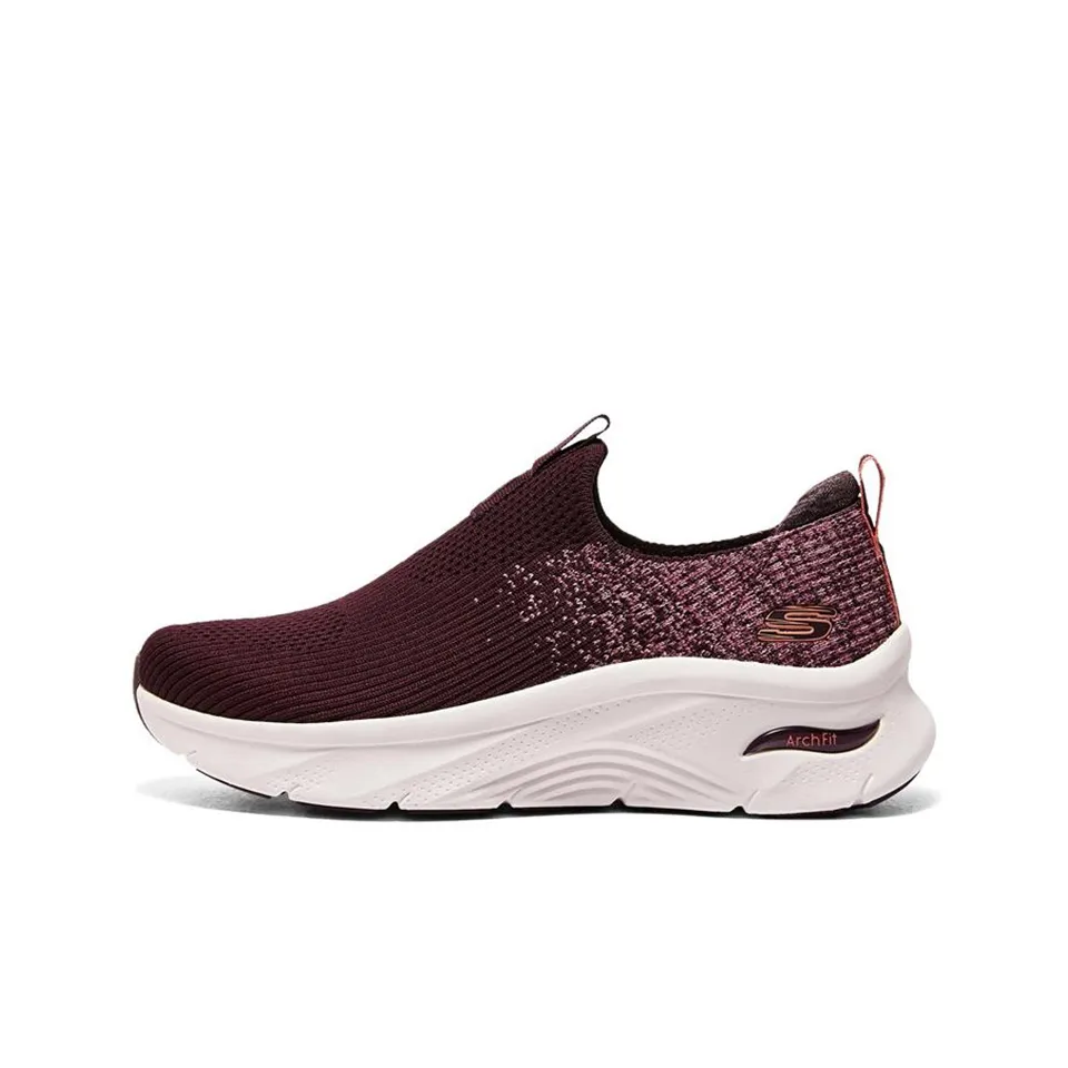 Skechers ARCH FIT D'LUX Low Top Casual Shoes Women's Burgundy