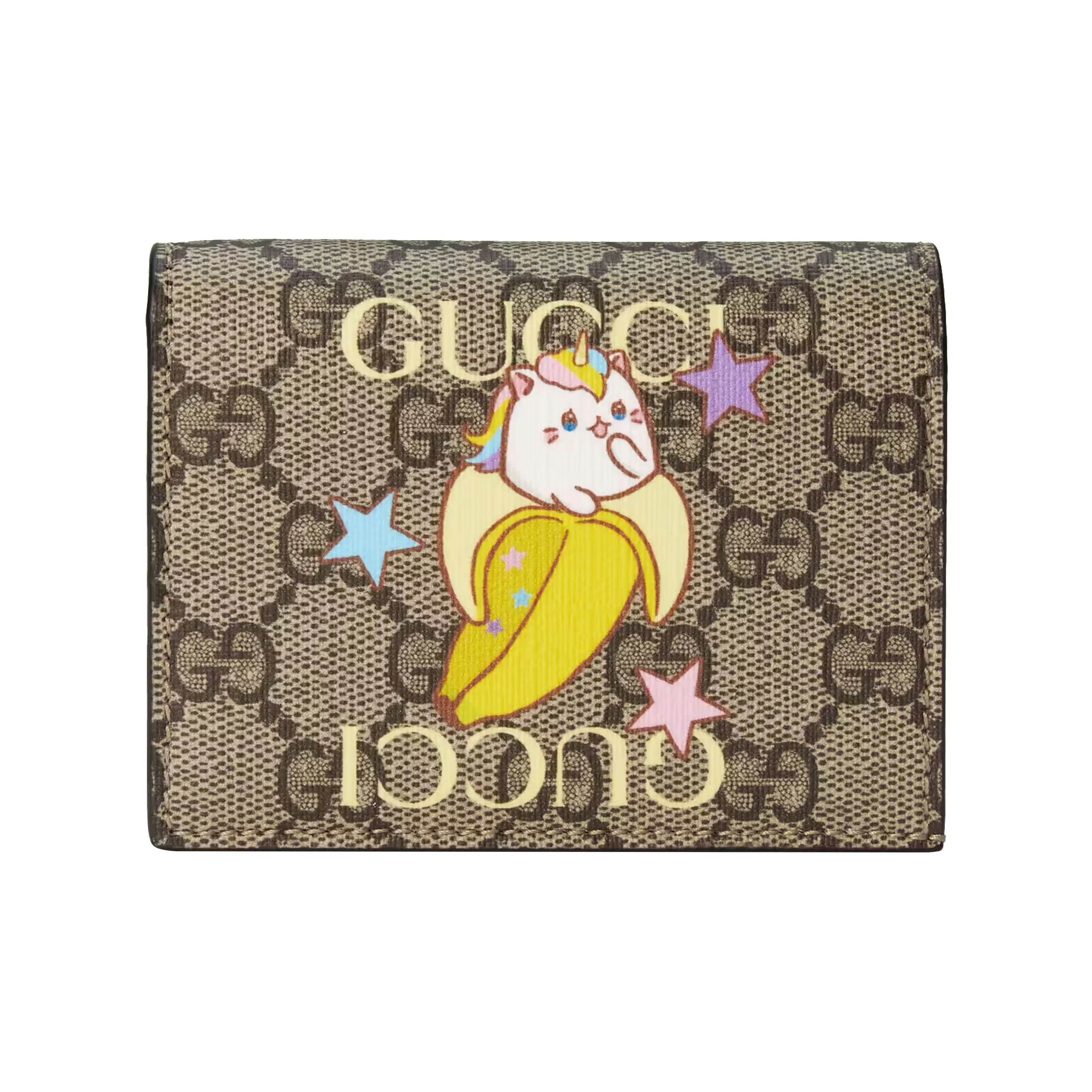 GUCCI Bananya Банан Meow Коллекционное издание холст кошелек держатель для карт женский эбеновое дерево