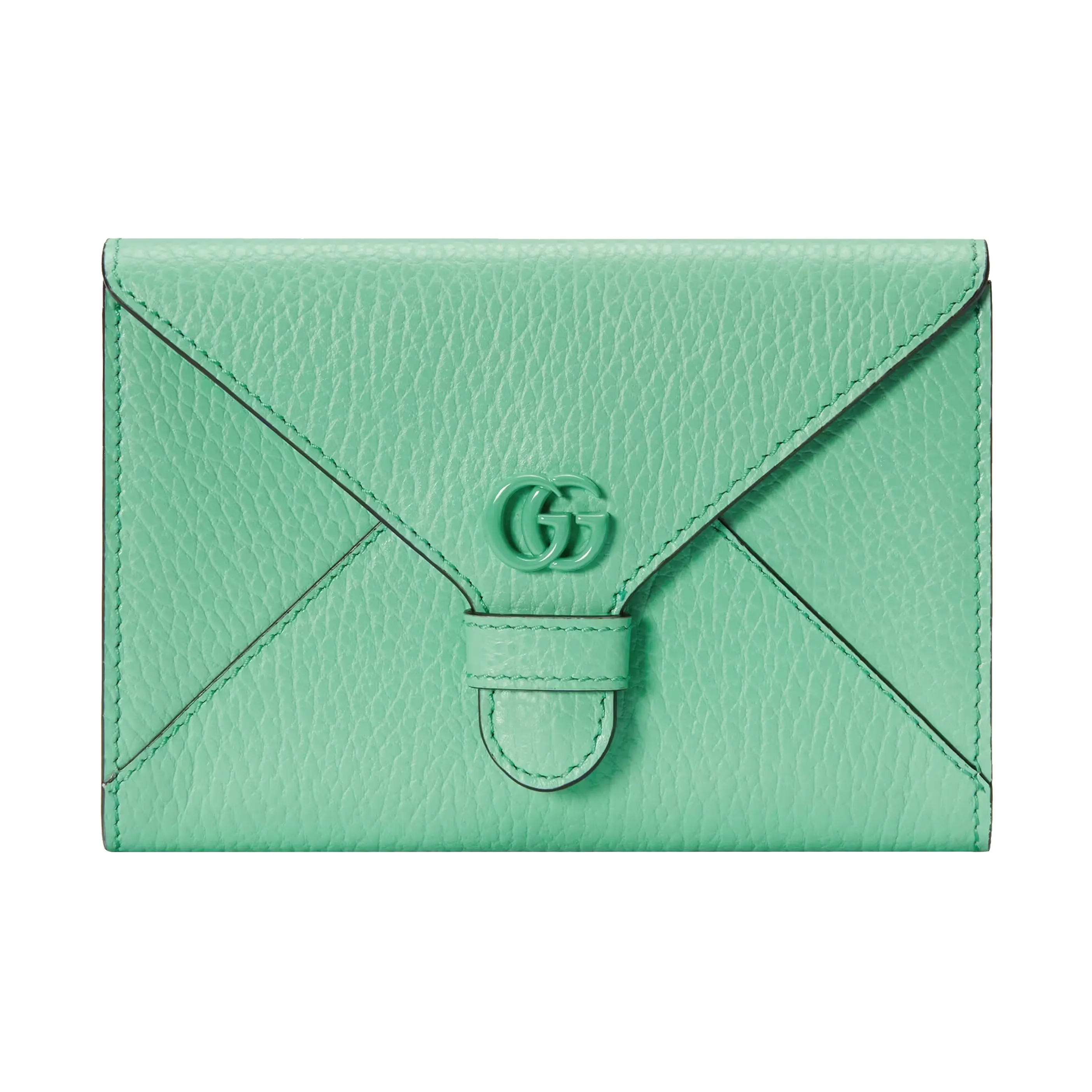 GUCCI Marmont Leather Wallet, Card Holder Women's Mint Green
