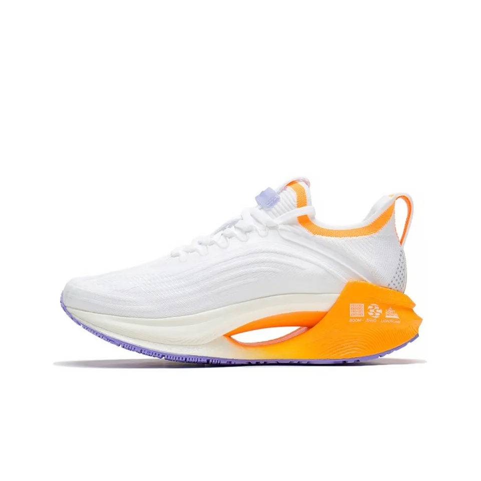 LiNing Jueying Essential Slip Resistant Breathable Low Top Running Shoes Women's White Orange