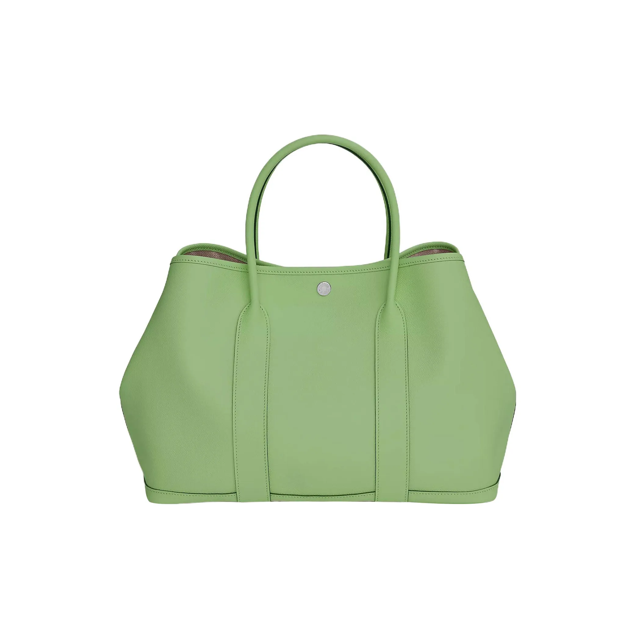 HERMES Garden Party Epsom Calfskin Garden Handbag Women's 3I Vert Criquet Avocado Green