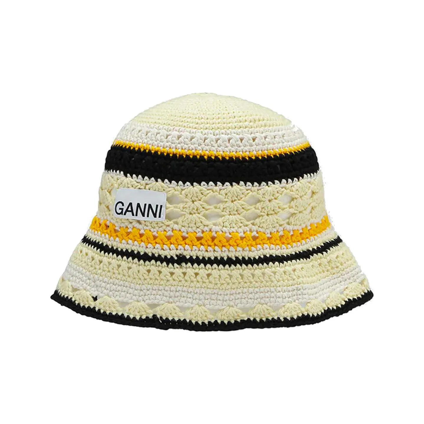 GANNI Cotton Bucket Hats Желтый Унисекс